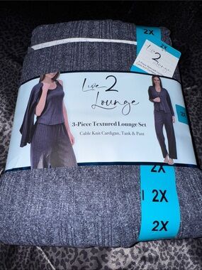 Live 2 Lounge 3-Piece Textured Lounge Set - Gray
